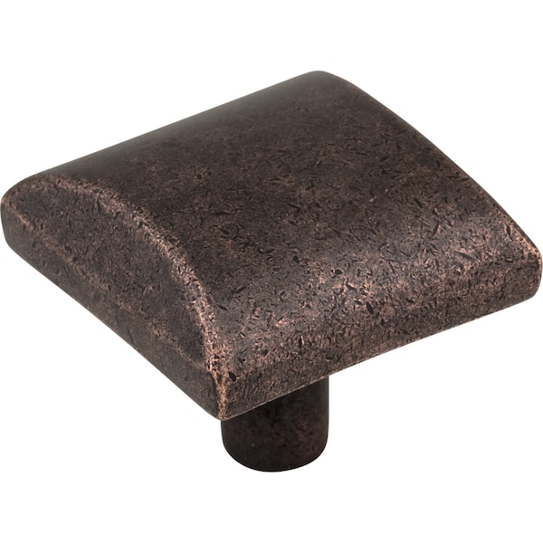 Elements 1-1/8" Overall Length Distressed Oil Rubbed Bronze Square Glendale Cabinet Knob 525DMAC - main